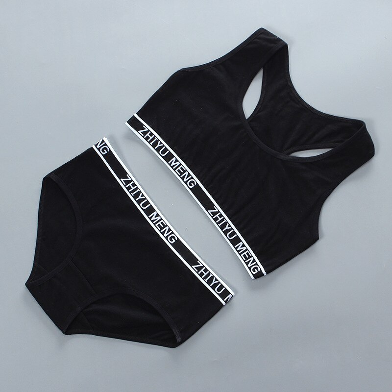 Set reggiseno per ragazze senza anello in acciaio senza inserto doppio strato intimo sportivo traspirante e assorbente del sudore per ragazze 8-16
