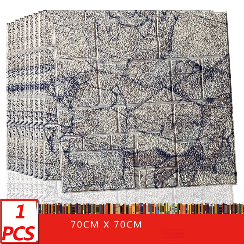 70*70cm 3d adesivo de parede imitação tijolo decoração do quarto à prova dwaterproof água auto-adesivo papel de parede para sala de estar tv pano de fundo decoração: E