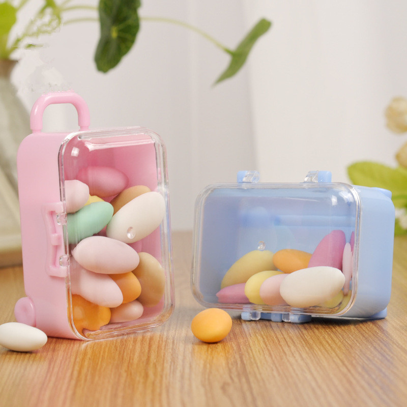 1 Uds Mini maleta Caja forma Cajas de caramelos para bodas favores Recepción de dulces suministros de de año
