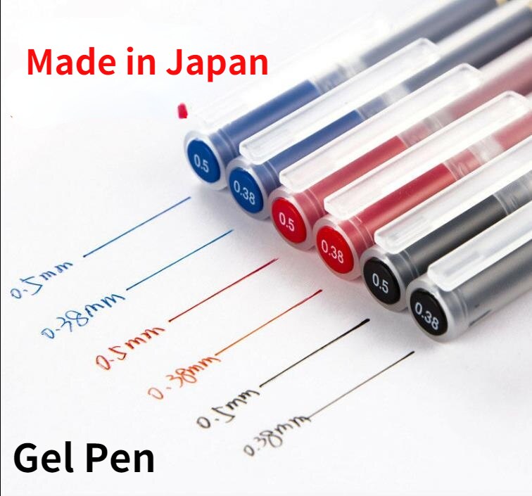 3 stk original mujis gel pen sort/blå/rød/dyb blå 0.38mm 0.5mm blæk farve pen kontor skole japan stationær гелевая ручка