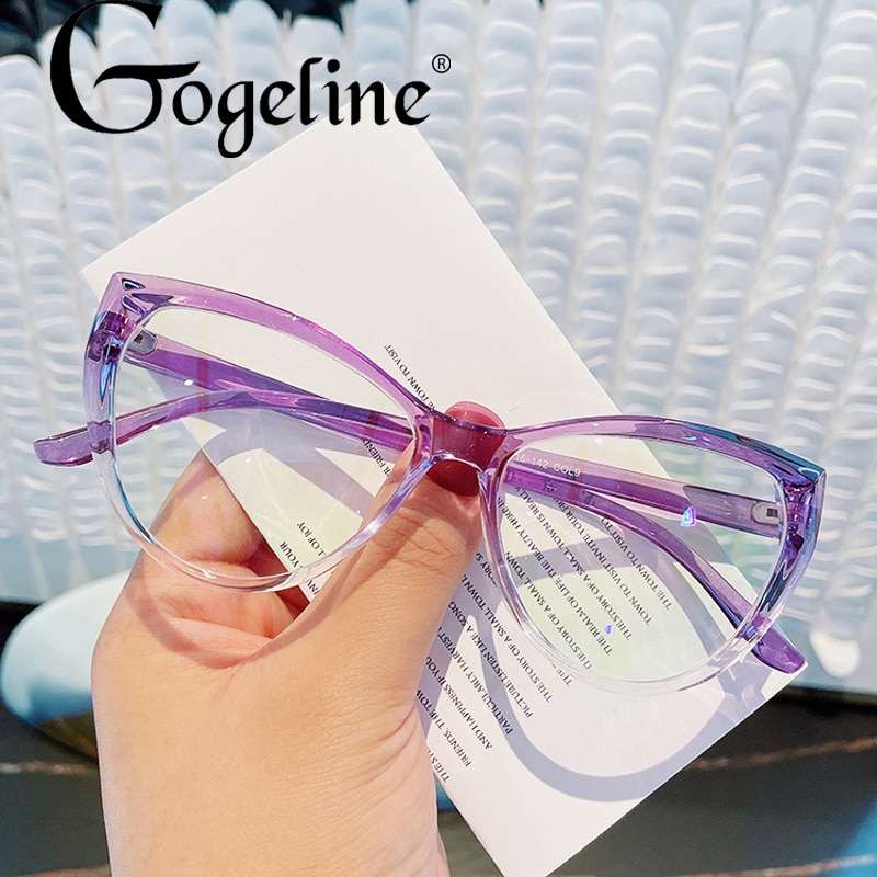 Cat Eye Anti Blue Light Glasses Blocking Filter Computer Glasses Men Women Super Light Frame Eyeglasses Pink Clear Spectacles