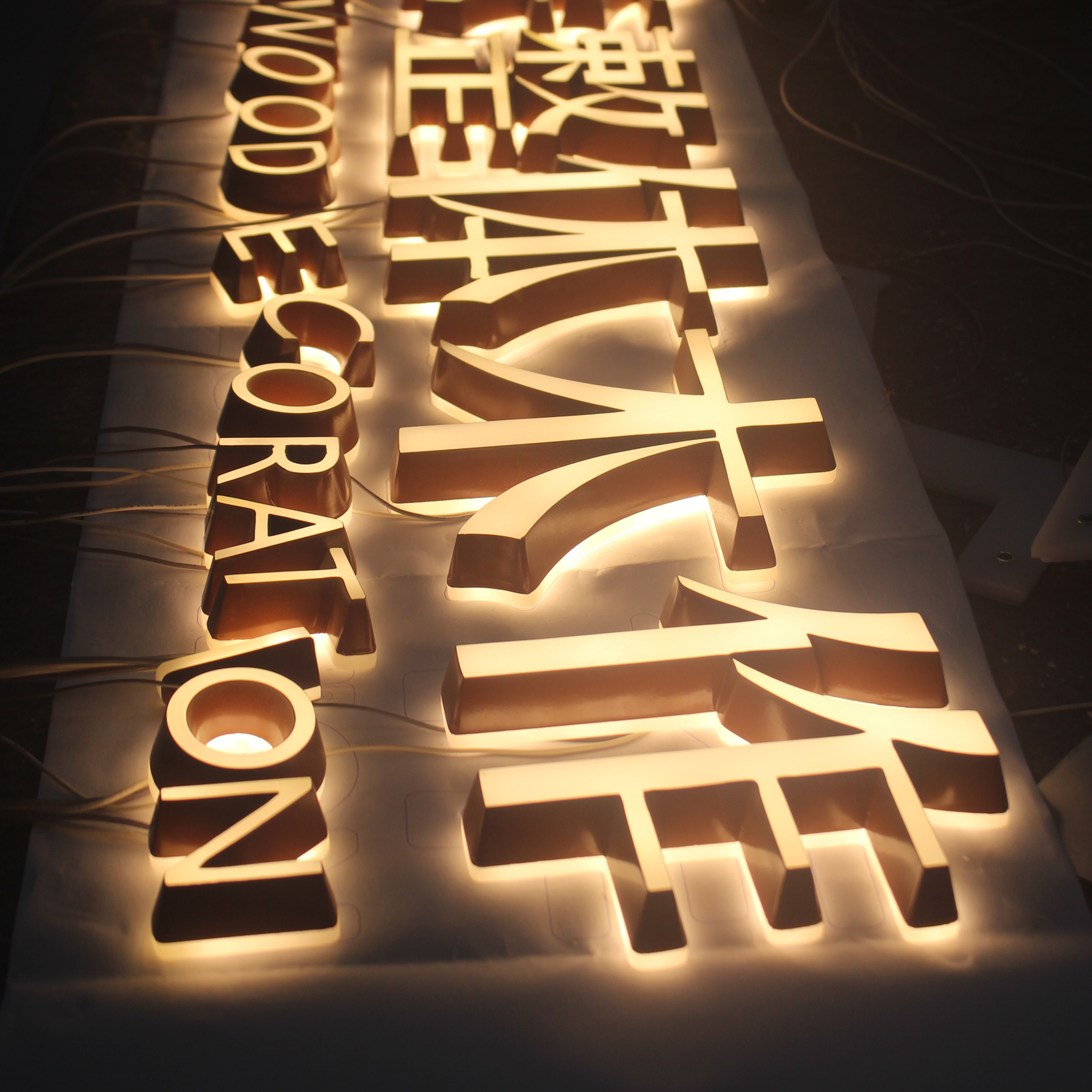 Advertising outdoor 3D lighting signage Face and back lit acrylic sign letter for advertising