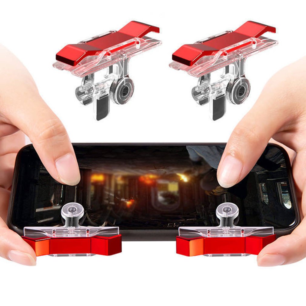 2 Stuks Mobiele Telefoon Gaming Trigger Gamepad Voor Pubg Knop Handvat Voor L1R1 Shooter Controller Toetsenborden Grip Voor Iphone Android