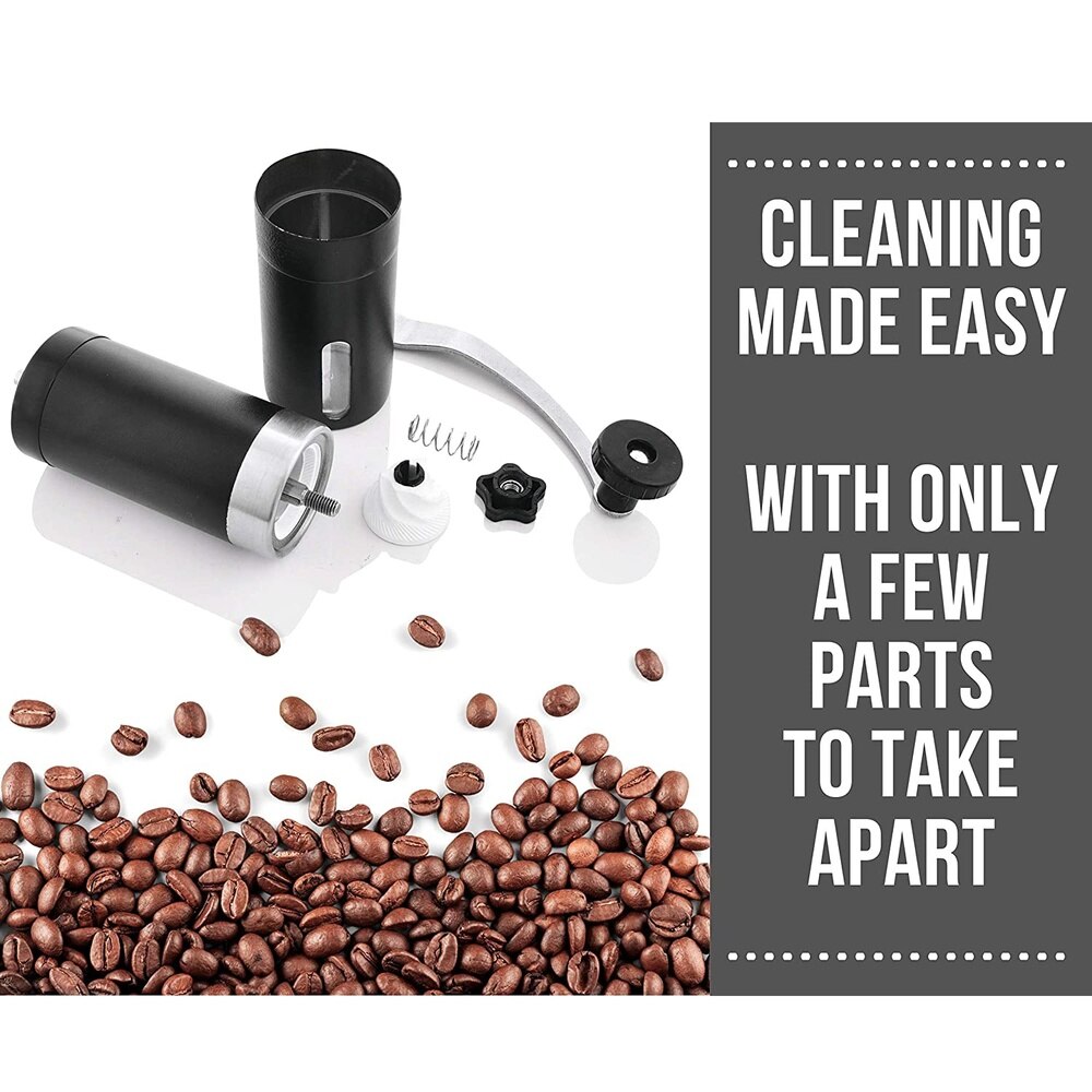 Manual Coffee Grinder Heavy Duty Stainless Steel with Adjustable Ceramic Burr Portable Coffee Mill Grinder