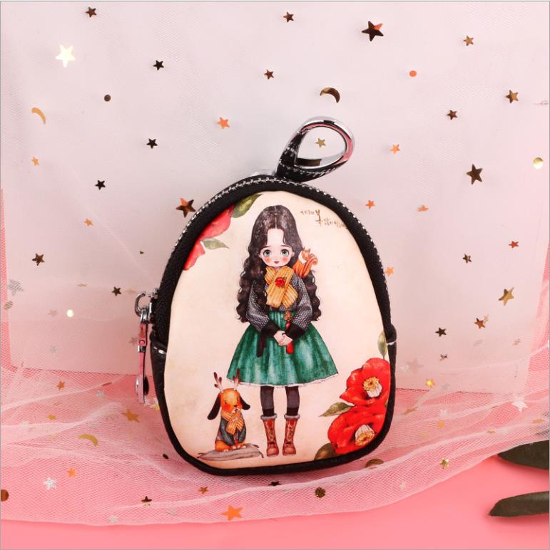 Car Key Bag Change Hand Bag Pendant Wallet Graffiti Painting Bag Key Holder Porta Chaves Purse Sleutelhouder Bag: Gray