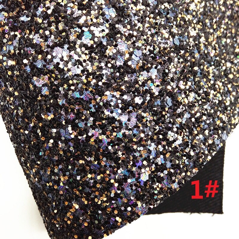 Zwart glitterleer, muis bedrukt glitterleer, metallic imitatiestof voor strik  a4 21 x 29cm twinkling ming  km163: 1