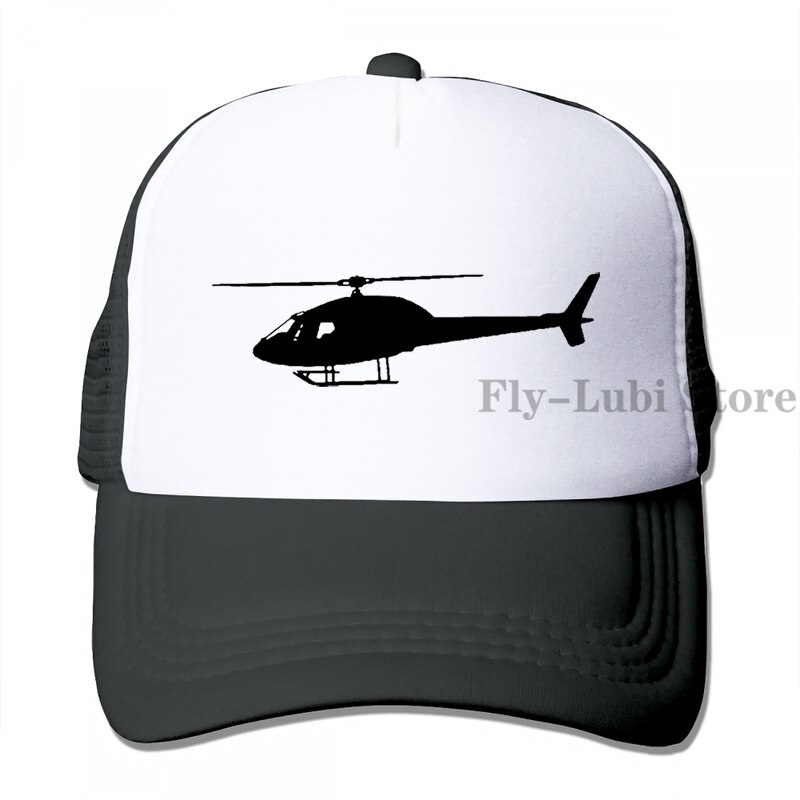 Helicopter Baseball cap men women Trucker Hats adjustable cap: 3-Black