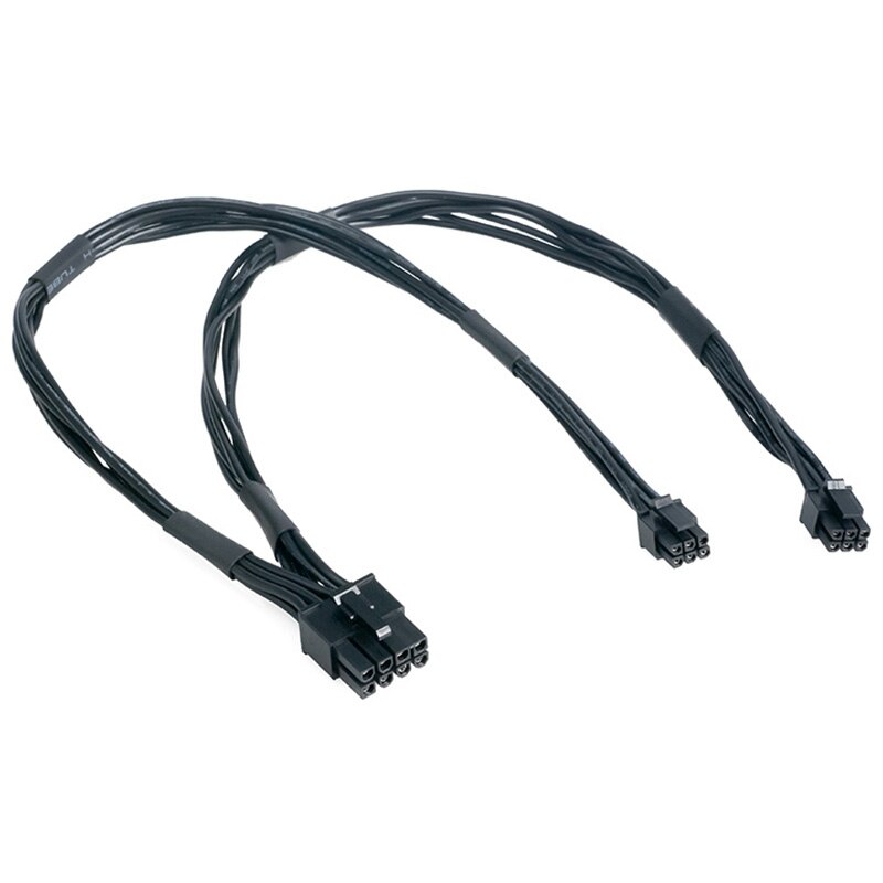 Dubbla mini 6 stift  to 8 stift bild grafikkort strömkabel pci express strömadapter kablar 37cm för pc server