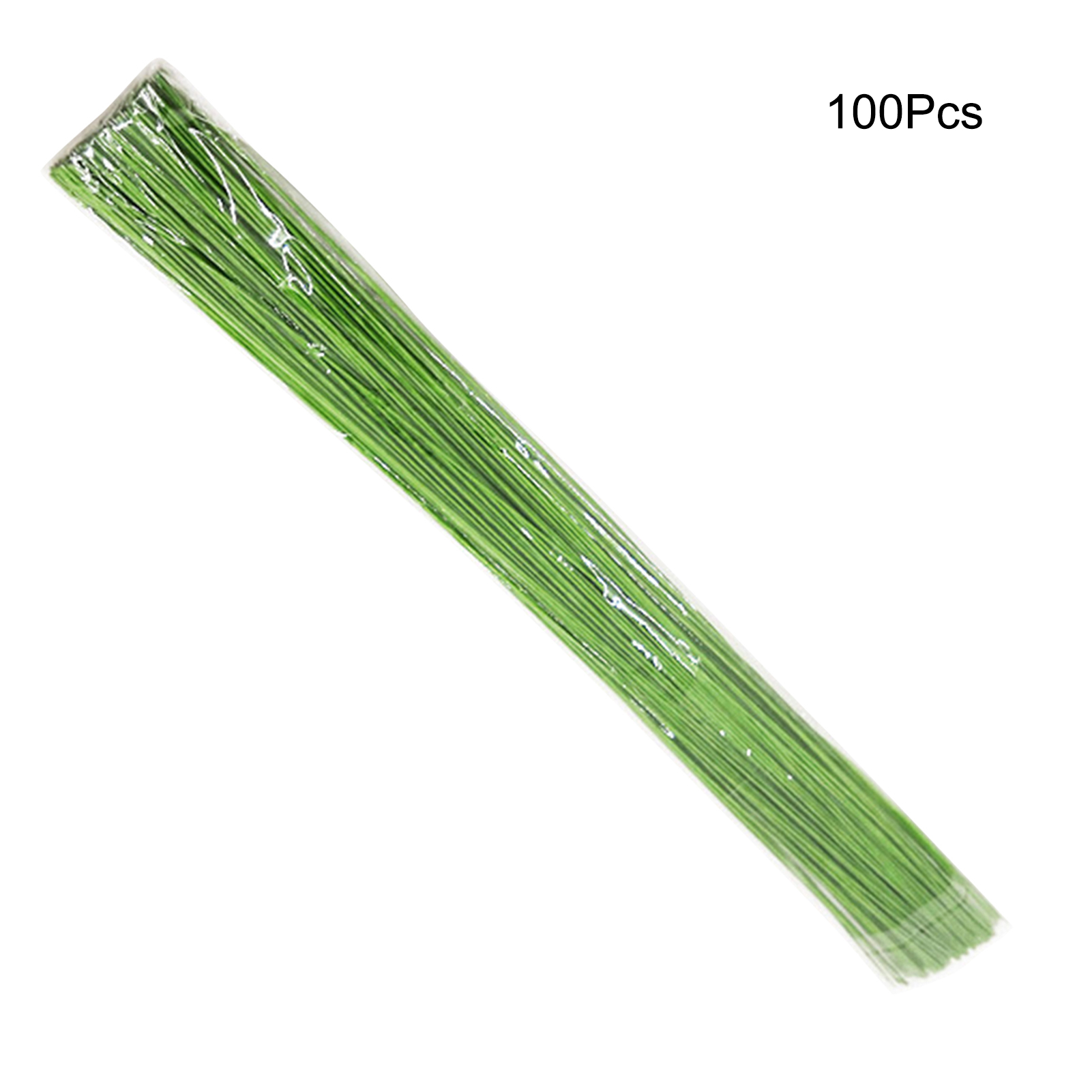 100 Uds. Accesorios para ramo Artificial, tallos de alambre Floral, fabricación de coronas, manualidades de flores, alambre de hierro, pegamento, poste de flores envuelto: Verde