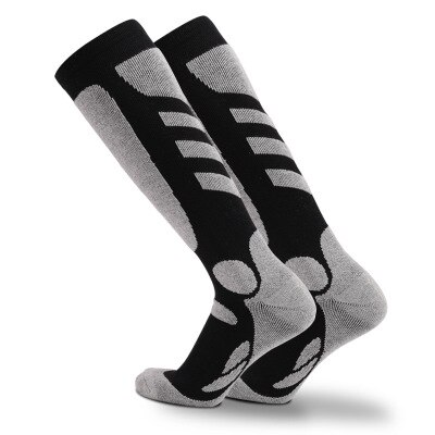 Calcetines altos deportivos para hombre, de algodón, cálidos, para ciclismo y escalada: BLACK / XL