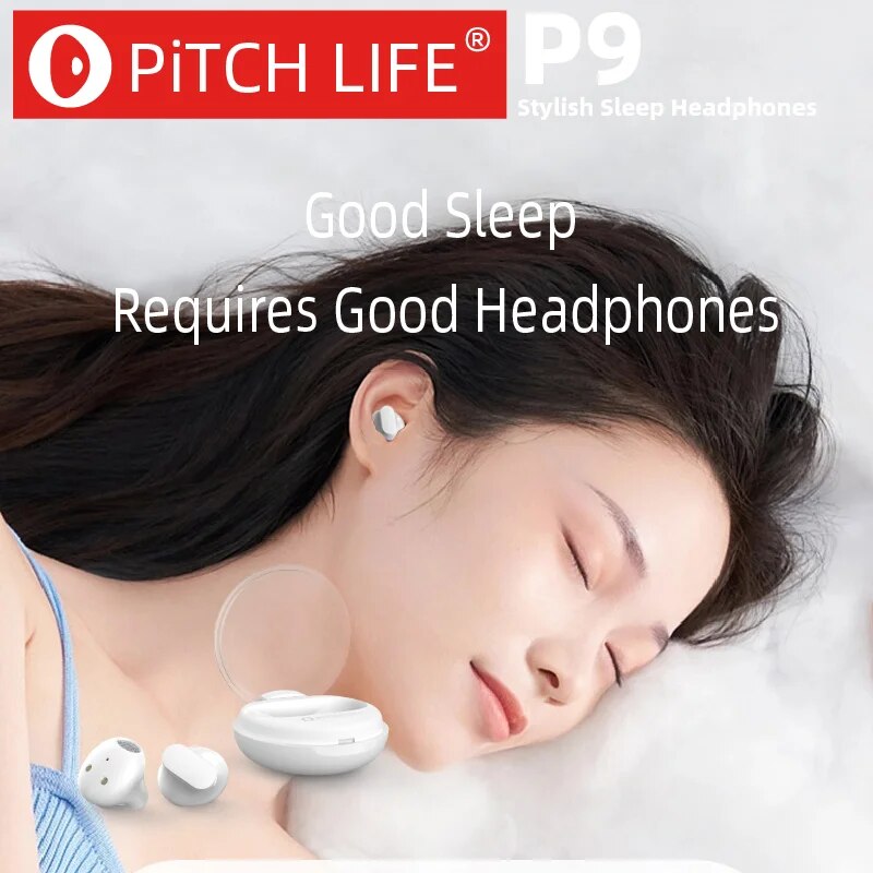 PiTCHLIFE-Auriculares Bluetooth con luz táctil RGB para dormir, cascos universales estéreo de , antisudor, sonido HD, P9