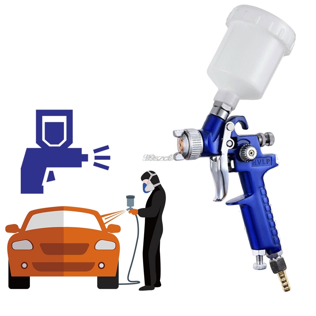 1mm Mini HVLP Air Paint Spray Gun Auto Car Detail Touch Up Sprayer Gravity Repair