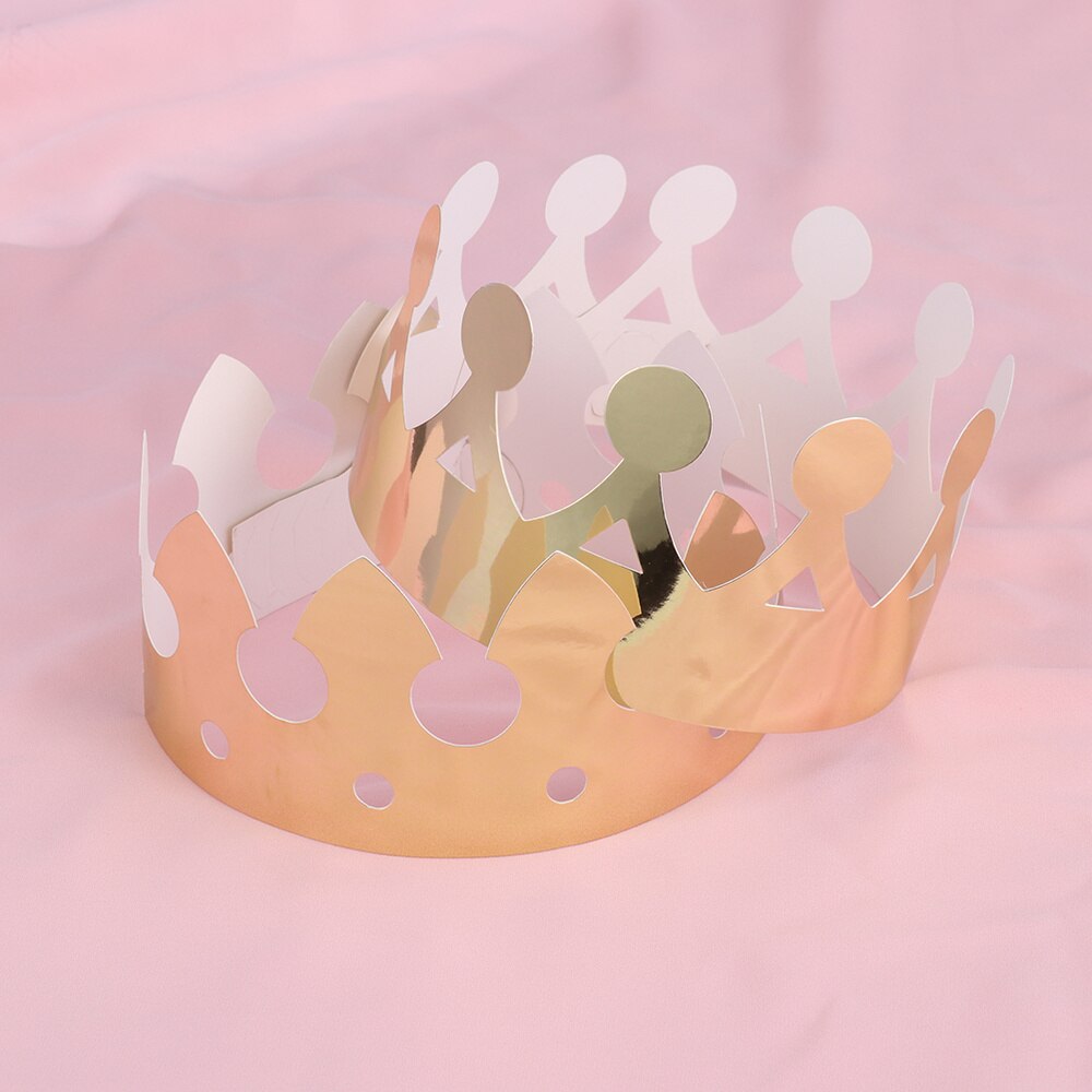 24pcs Golden Paper Crown Party Hat Cap Photo Props for Birthday Celebration Baby Shower (M14)