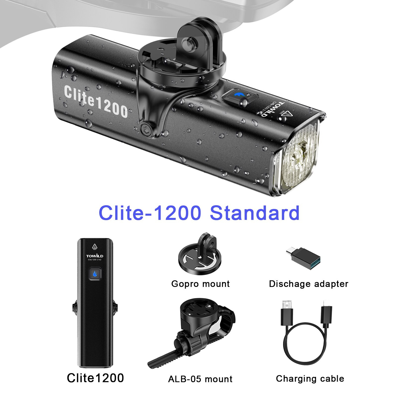 TOWILD 1200LM Bike Light Front Lamp USB Rechargeable LED 21700 4000mAh Bicycle Light Waterproof Headlight Bike Accessories: CL1200 standard