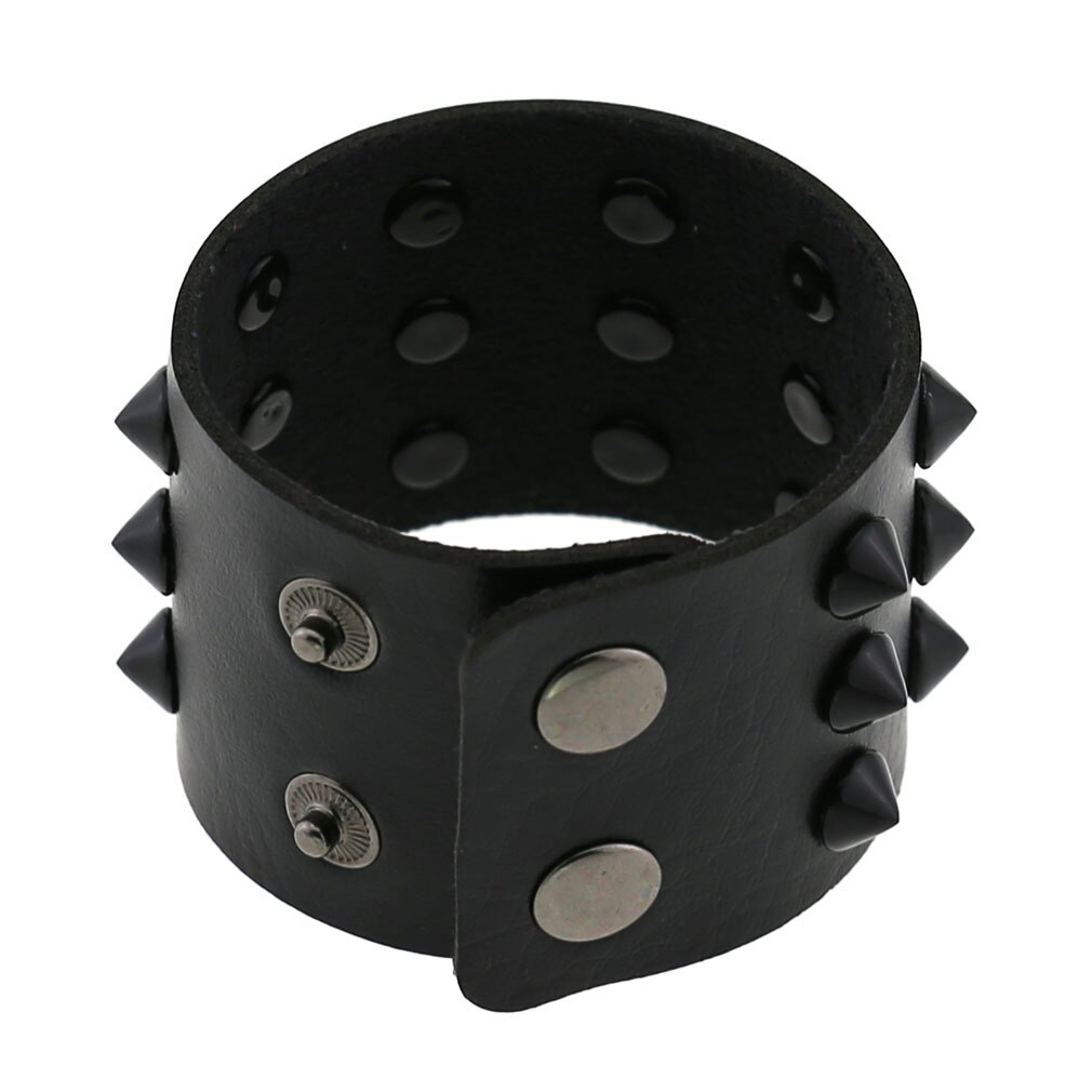 Bracelet gothique Punk Steam pour hommes, noir, blanc, rouge, en cuir pour femmes et hommes, bouton pression, bijoux