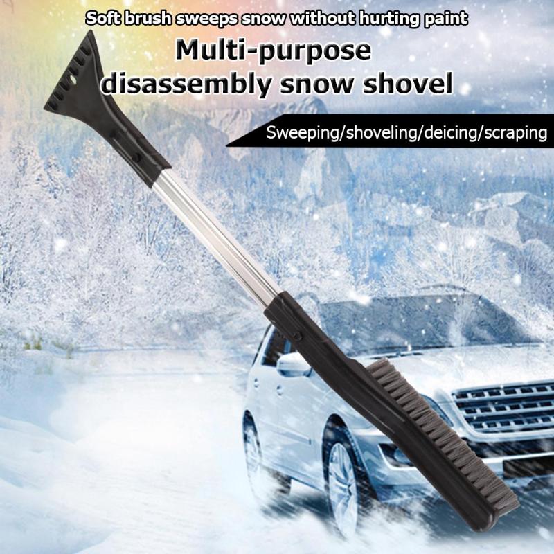 Snow Shovel ABS Detachable Ice Scraper Removal Brush Tool High Strength Low Temperature Resistance for Car Windshield
