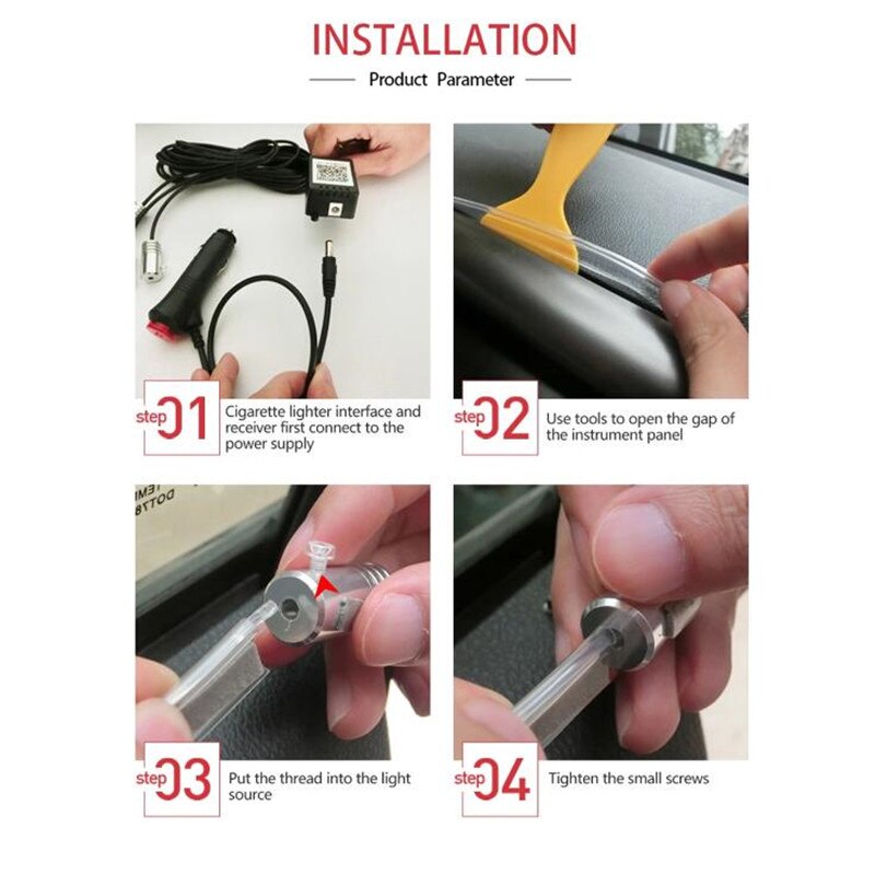 Son actif EL néon fil bande lumière Bluetooth APP télécommande LED rétro-éclairage Auto Console centrale porte lampe décorative