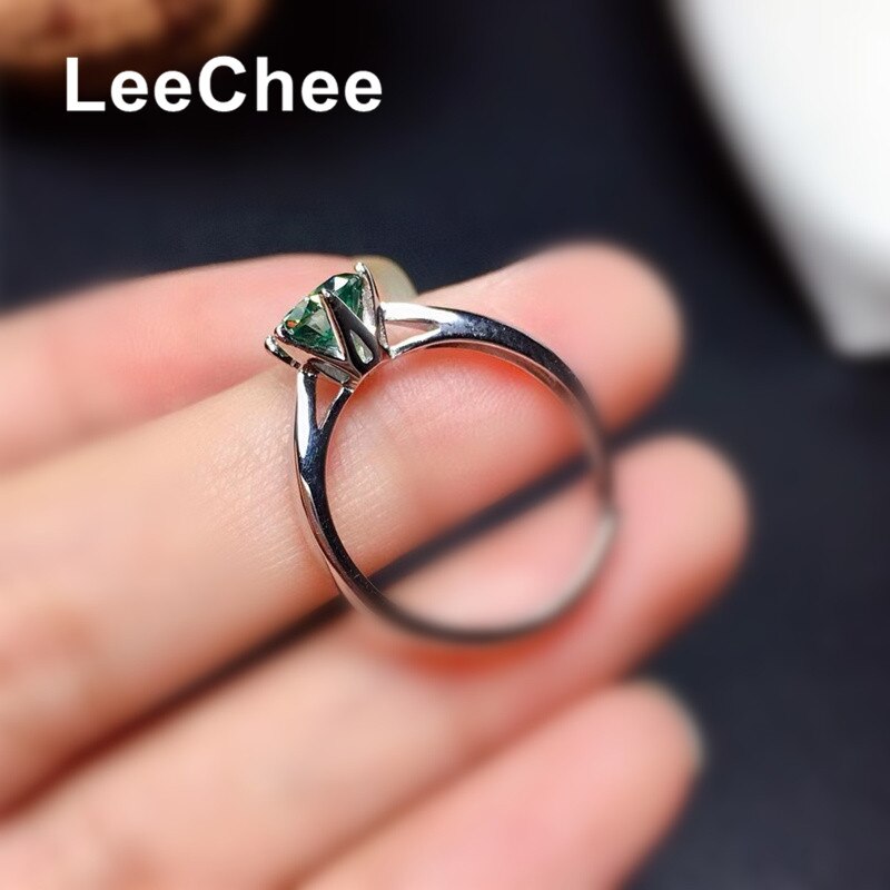 Groen Blauw Moissanite Ring Echte 925 Sterling Zilveren Fijne Sieraden 1CT Vvs Lab Diamond Met Certififcate Voor Vrouwen Anniversarygift