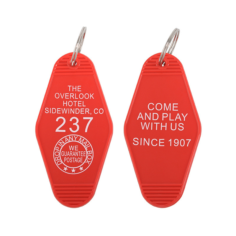 1pcs Overlook Hotel Room 237 Keychain Black Red Keyring Horror Film Key Chains Accessories Jewelry for Friends: Yellow