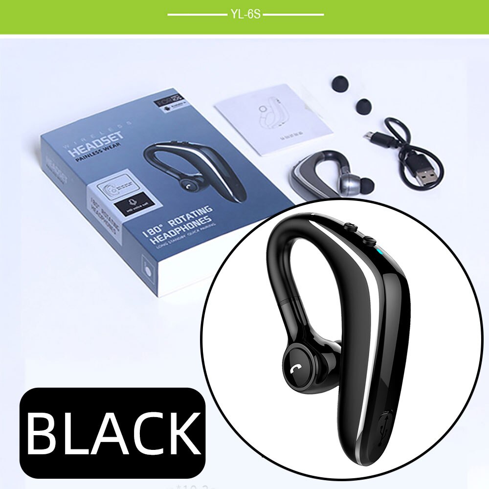 Wireless Headset Bluetooth Earphone Earbuds Auto Pairing Upgrade with IPX5 Waterproof HD Call Business Headphone for Intkoot: Black YL-6S