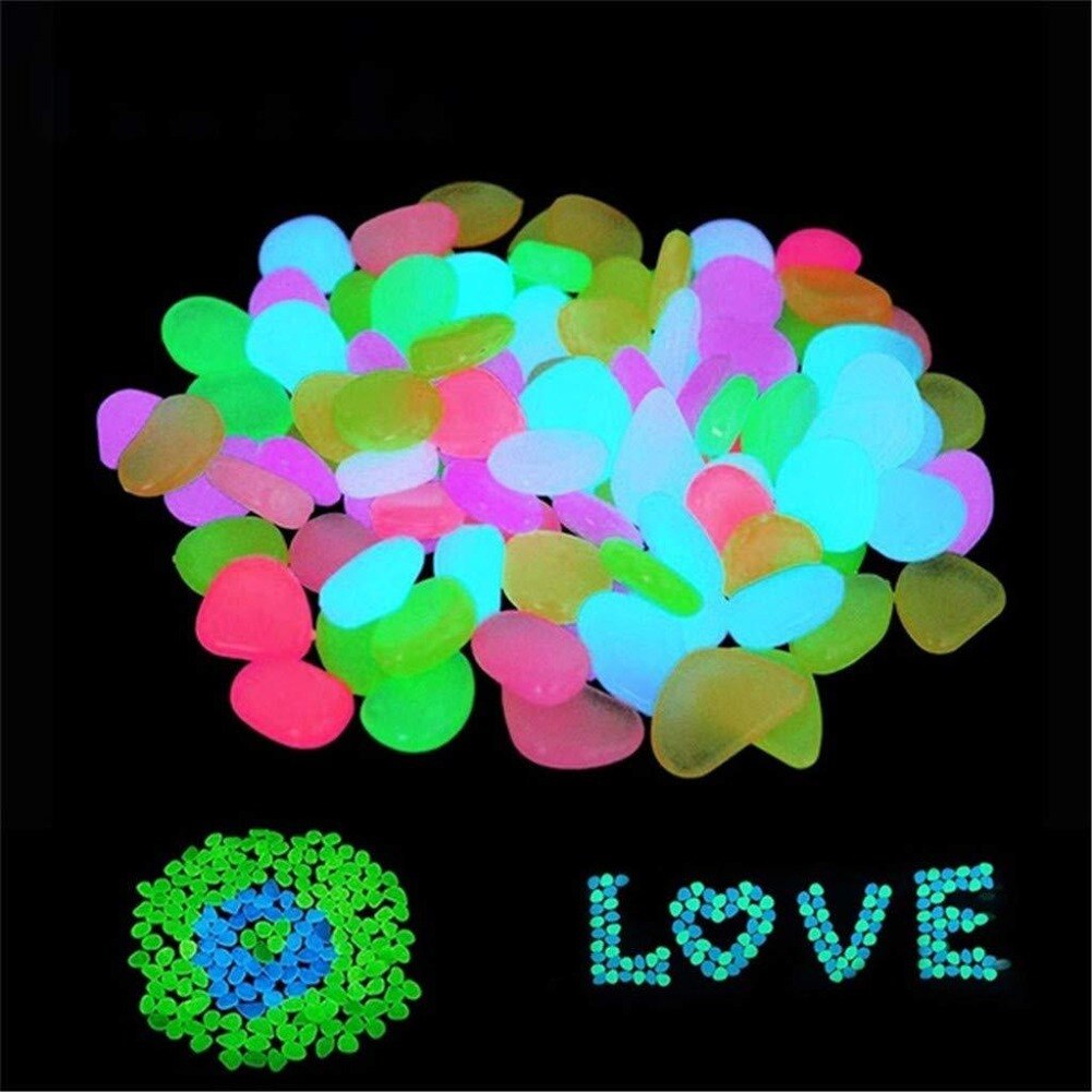 Pierre lumineuse créative phosphorescente pour aquarium, 200 pièces, galets décoratifs brillants pour Pot, plantes, ornements de jardin