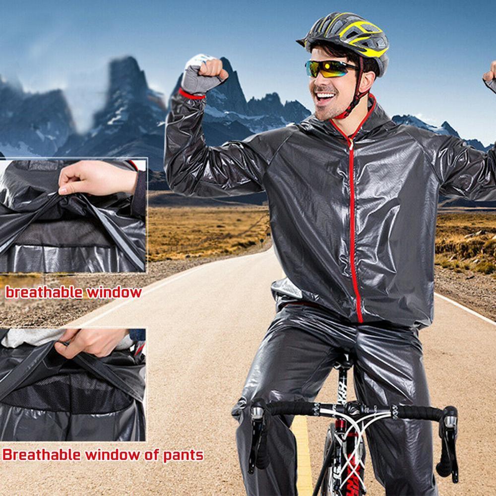 Tpu cykelkläder regnjacka unisex vattentät cykeljacka regntät mtb cykel vindkappa split poncho regnbyxa kostym