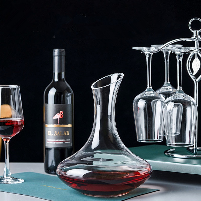 Lead-free Crystal Glass Inclined Decanter Wine Decanter Wine Bottle Dispenser Set Single Packaging