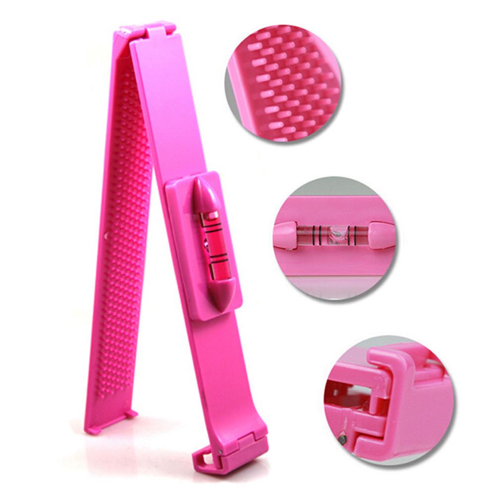 Kvinnor klippning linjal hår trimmer sax lugg klippare diy trim lugg hårnålar och klämmor: Rosa