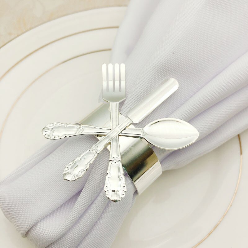 6/Stck Serviette Ring Gold und silber kreative stil besteck Serviette schnalle Hotel liefert geschirr: Licht Grün