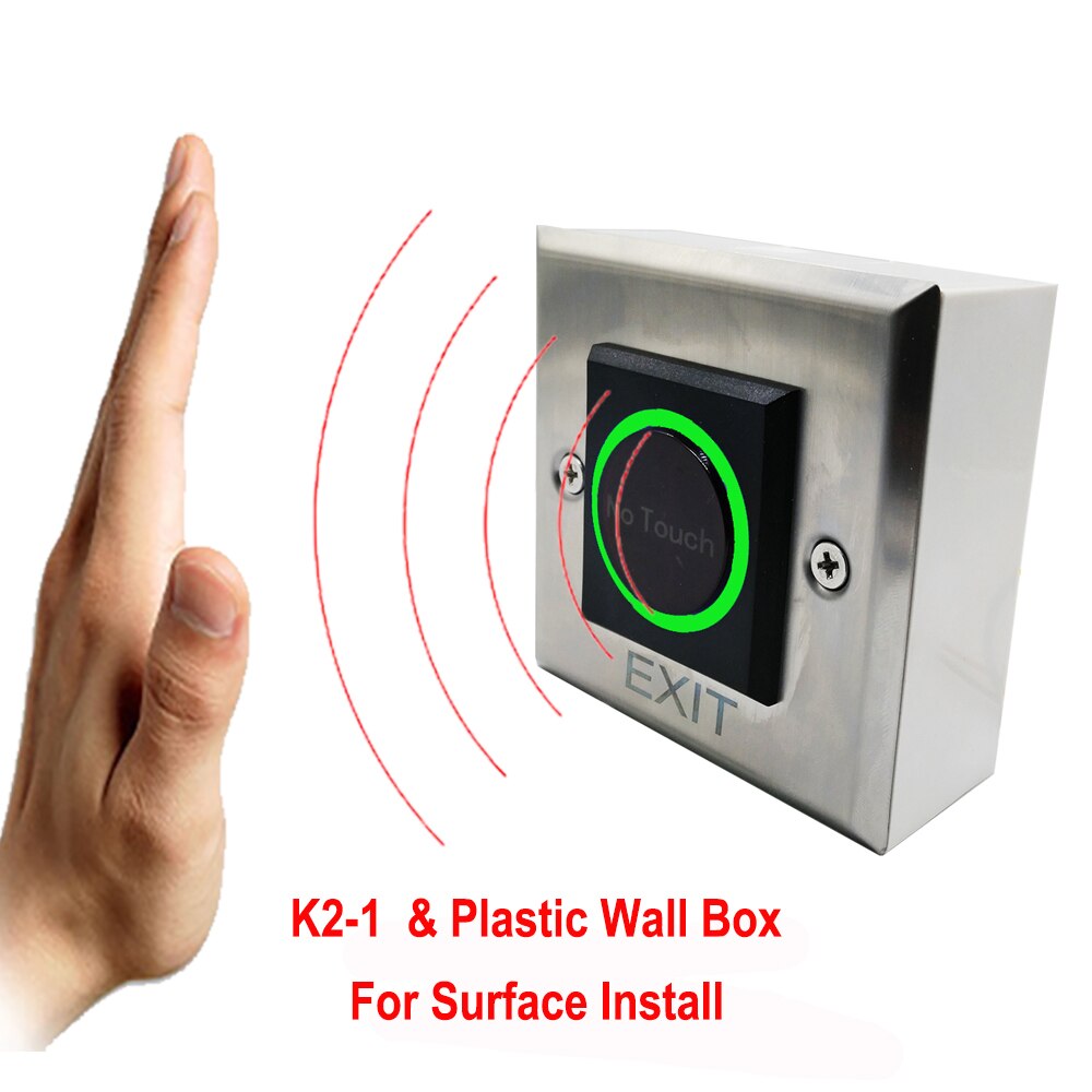 No Touch Exit Button Release Switch Opener NO COM NC LED Light for Door Access Control System Entry Open: K2-1B