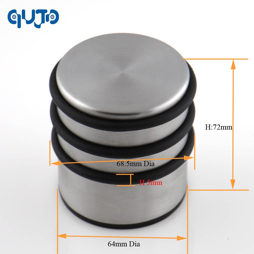 Round Heavy weight duty door stop Rubber Non-slip Floor Protector stopper Metal Stainless Steel Wedge Cylinder door holder