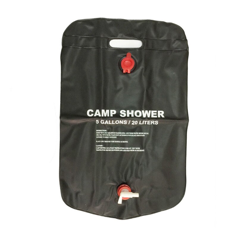 Udendørs solenergi 20l brusebad vandreture camping bærbar brusebadstang slange kan skifte brusehoved