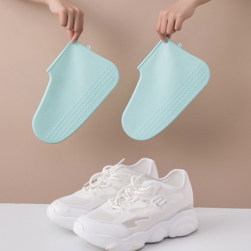 Vandtæt skodække silikone materiale unisex sko beskyttere regn støvler til indendørs udendørs regnvejrsdage