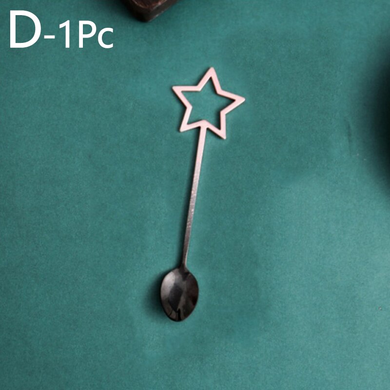 Creatieve Gradiënt Ster Vorm Roestvrij Stalen Lepel Ijs Thee Dessert Lepel Familie Of Restaurant Gebruik Servies Keuken Suppli: D