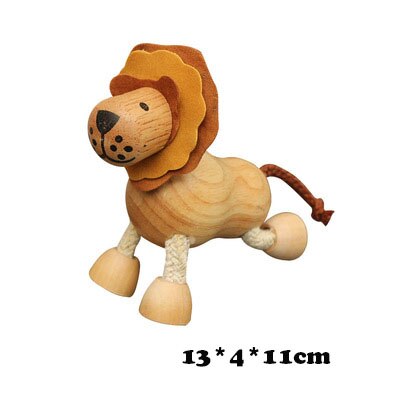 Bambini Del Fumetto Selvaggio Modelli Animali Giocattolo di legno/Legno Zoo Personaggi Leone Elefante Tigre Ippopotamo Coccodrillo Panda Regalo Di Compleanno: lion