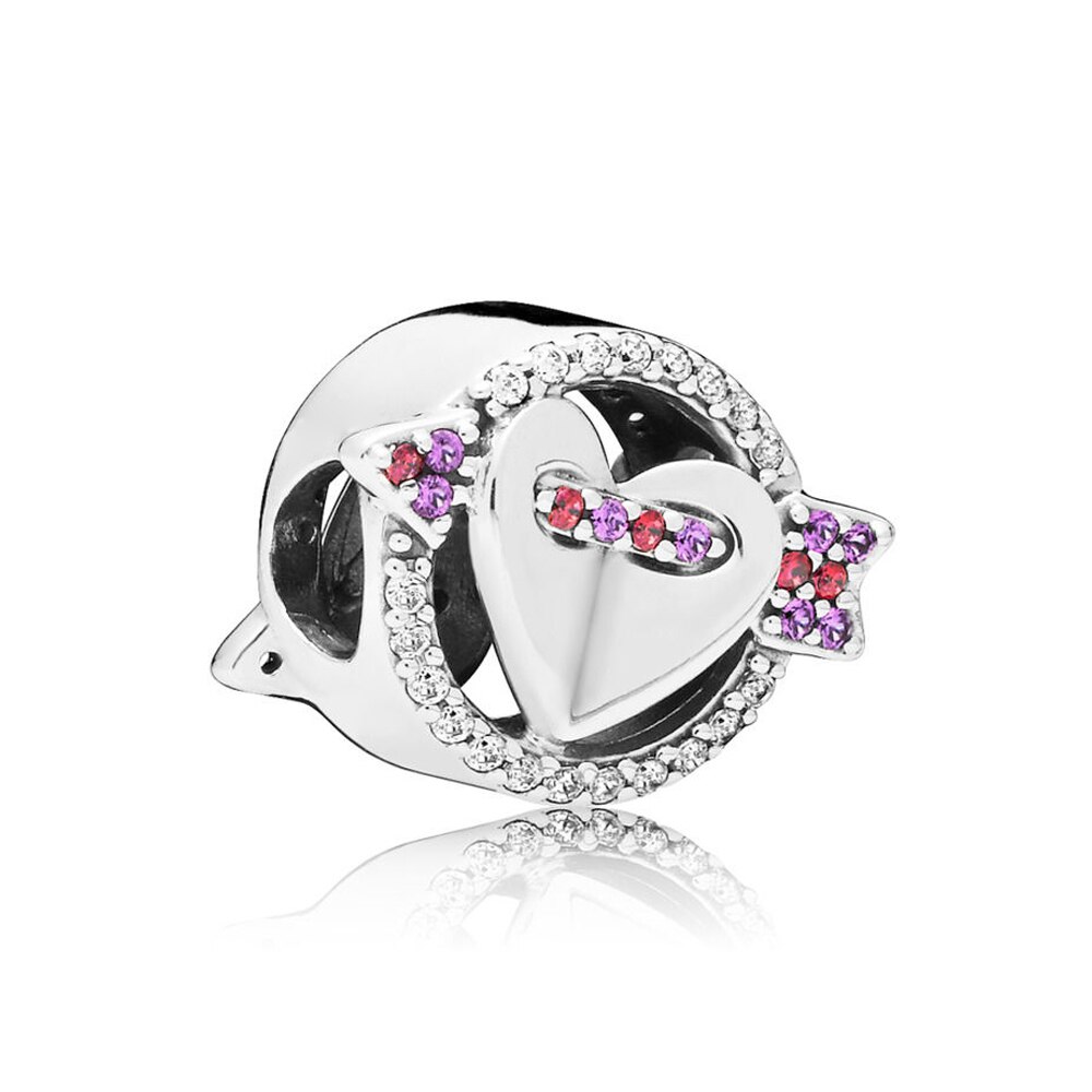 2019 NUOVO 100% 925 di Sterling Silver Valentino Rob Bot CLUB Dadi Scintillante Freccia Fascino Amato Clip di Cuore Del Pendente braccialetto Regalo: 9