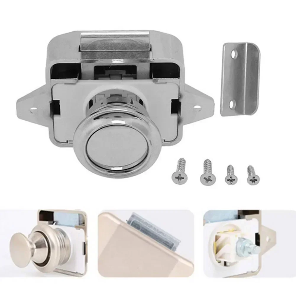 Campervan Cabinet Door Lock Push Button Lock Cabinet Door Campervan Drawer Furniture Latch Push Button Catch Drawer Lock