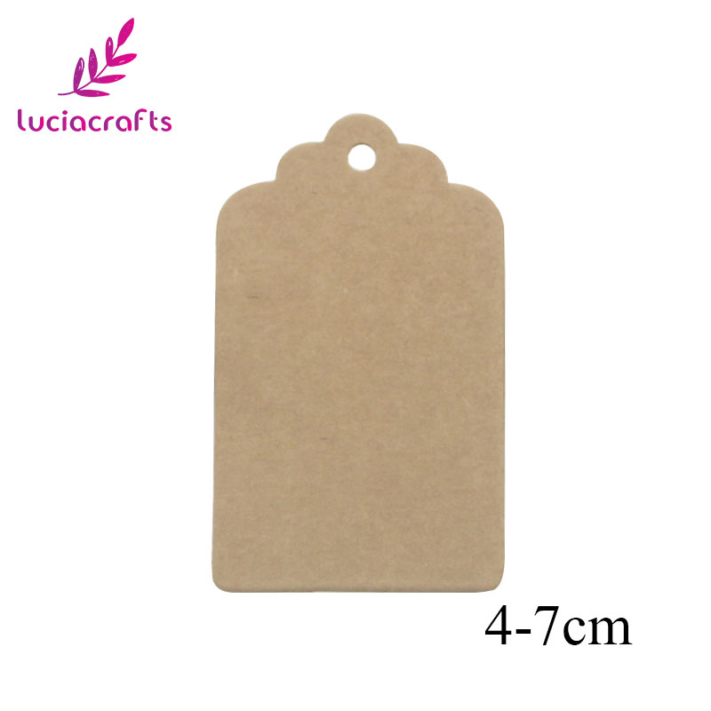 Lucia crafts 48 st/lot multi styles kraftpappersetiketter för gör-det-själv bröllop dekoretiketter prislappar bagagelappar namnlappar  i0816: Storlek 2 48 st