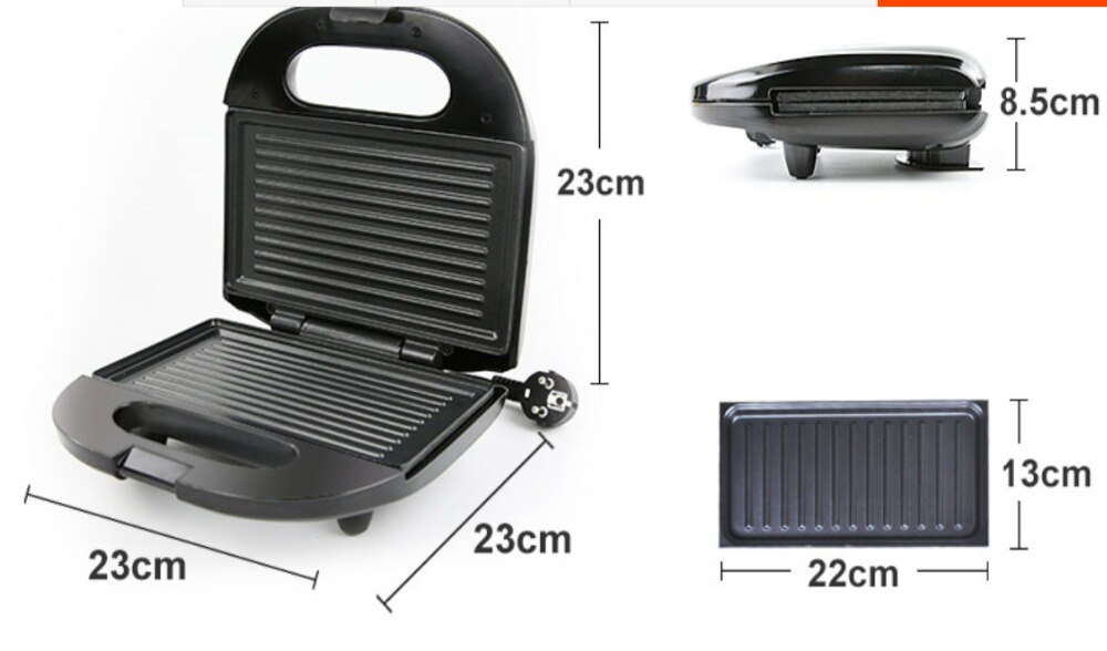 Electric Egg Sandwich Maker Mini Grilling Panini Baking Plates Toaster Multifunction Non-Stick waffle Breakfast Machine EU