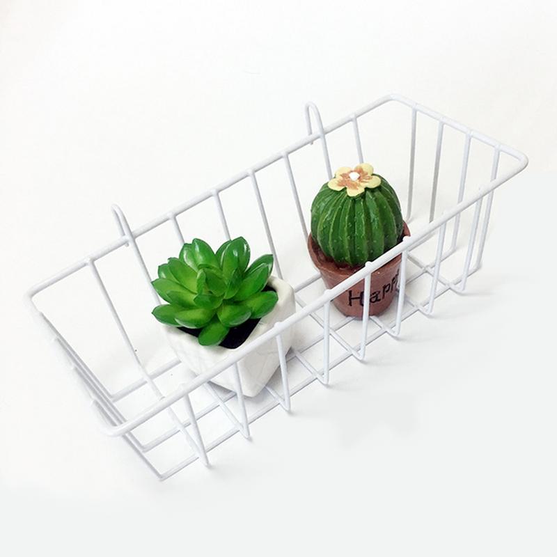 Raster Mand Huishoudelijke Ingemaakte Opslag Mand Smeedijzeren Muur Opslag Rack Decoratieve Bloempot Stand Creatieve Interieur Hanger