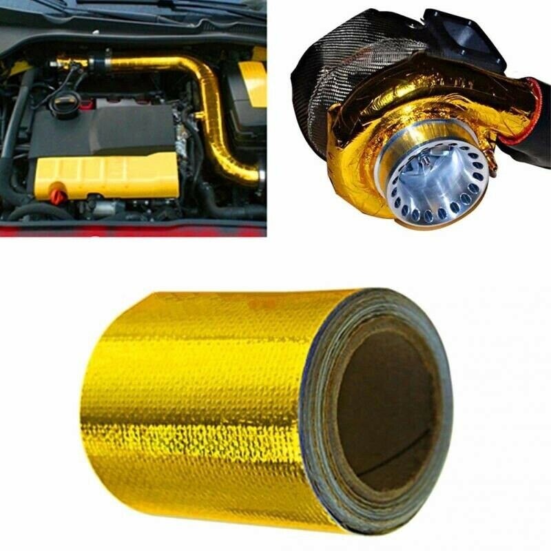 Air Intake Heat Shield Wrap Tape Car Exhaust Exhaust Tape Fiberglass Foil Tape Gold Heat Insulation Sealed