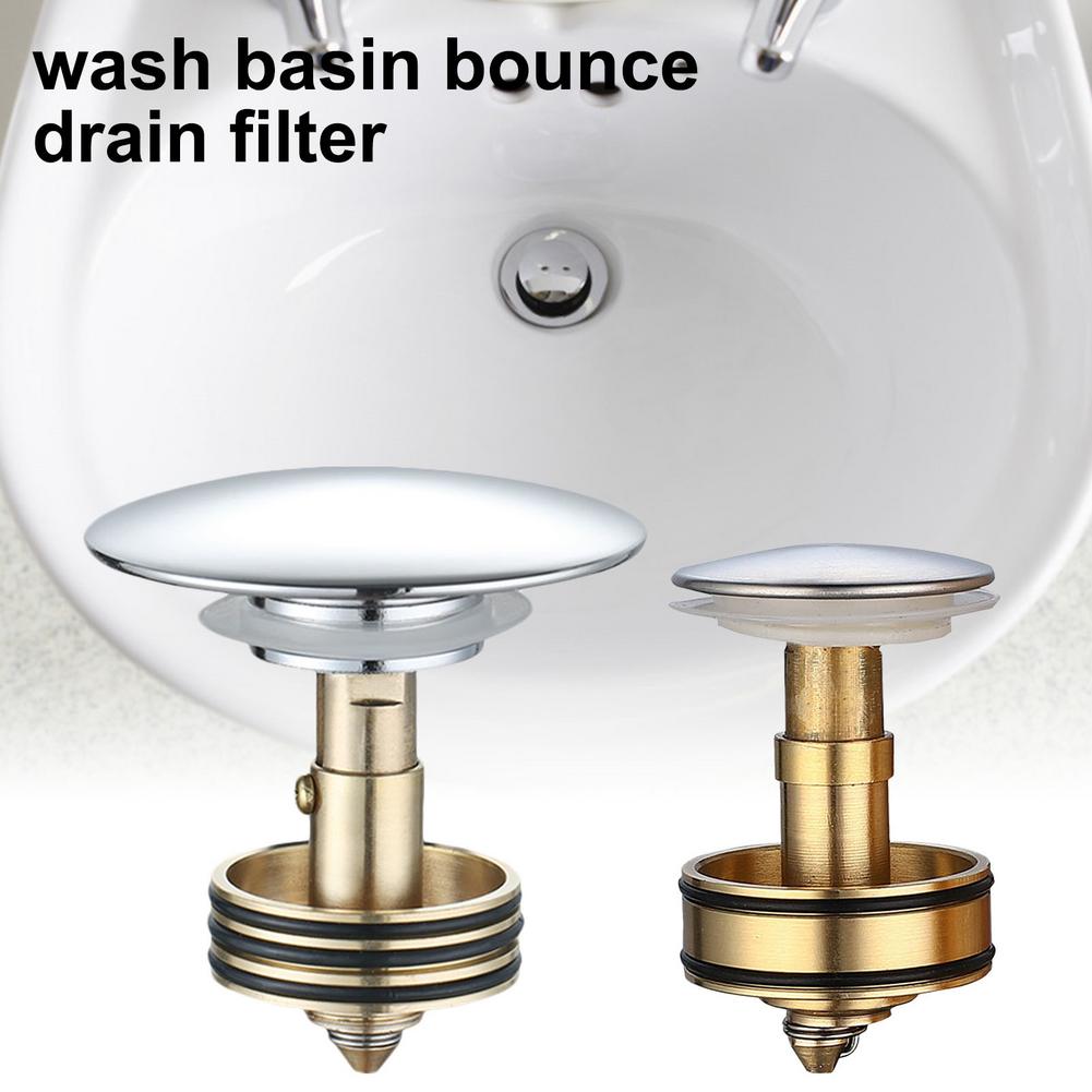 Bathtub Plug Bath Pop Up Waste Plug Seal Brass Bathroom Tub Drain Drainer Strainer Durable Universal Bounce Drainage Filter