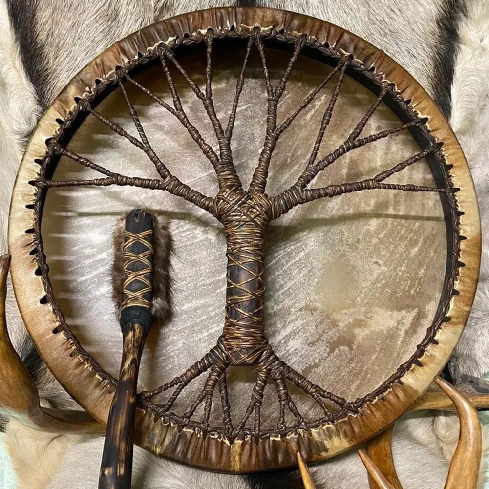Tambour Shaman arbre de vie, tambour bohème fait à la main, esprit de tambour, musique, artisanat, ornement, de pâques, décoration de maison