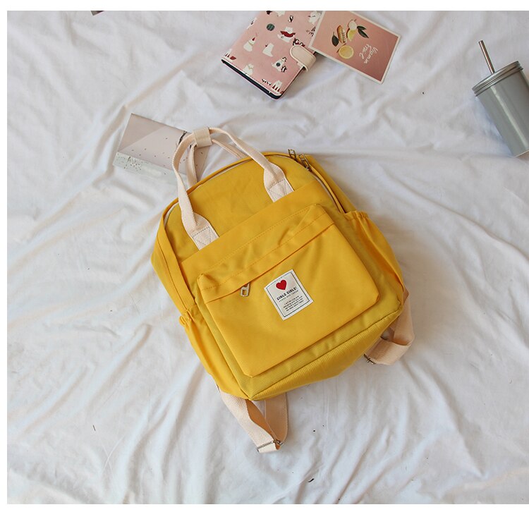 Mochilas de estilo coreano para mujer, bonitos bolsos de hombro escolares para chicas, mochilas moradas Ulzzang de lona pequeñas de estilo coreano