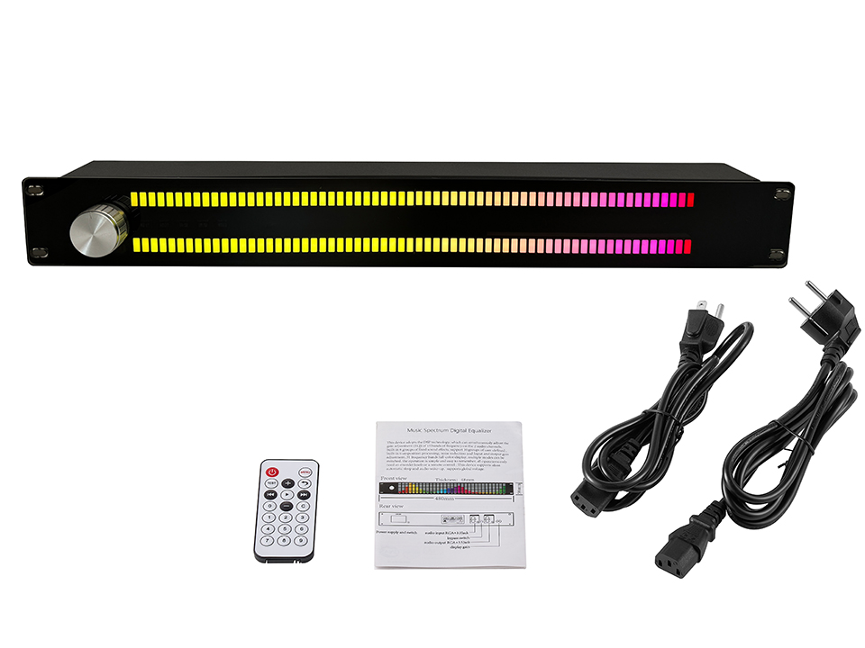 Music level indicator Full-color LED 19 colors 1.5U music spectrum display Music atmosphere light Music indicator RCA