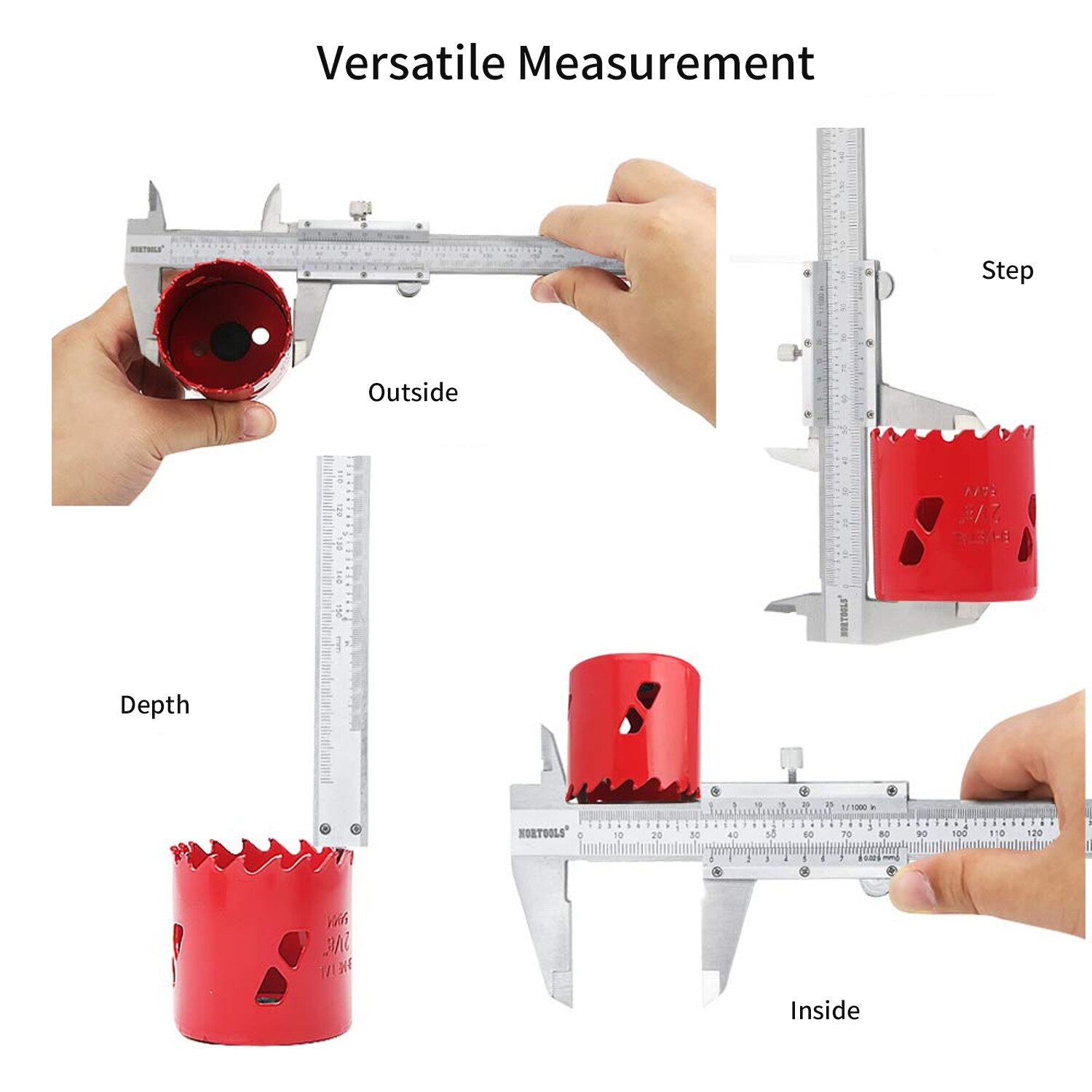 Stainless Steel Vernier Caliper 0-150mm Sliding Gauge Measurement Tool Inside Depth Step Micrometer Measuring