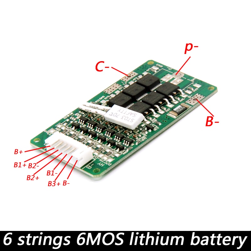 LiitoK 6S 24V 15A BMS 24v batterie au lithium BMS pour vélo électrique 24V 8Ah 10Ah 12Ah li-ion batterie avec fonction d'équilibre
