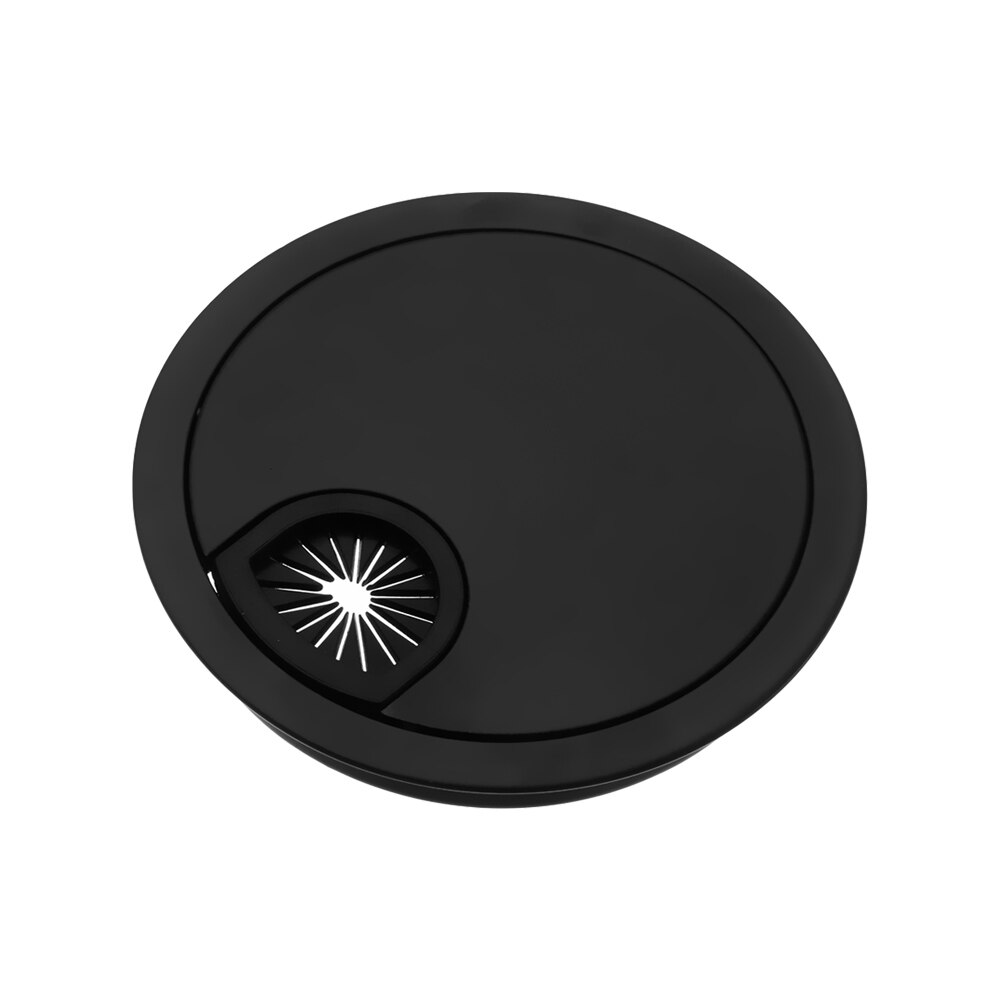 1PC Table Cable Outlet Port Zinc Alloy Desk Wire Hole Cover Computer Tidy Grommet Surface Line Box Table Cable Fastener Hardware: black / 80mm