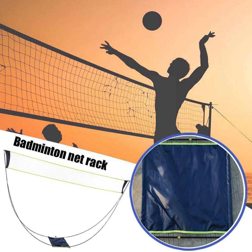 Portable Badminton Net Frame Support Tennis Volleyball Training Shuttlecock Square Net Square Badminton Tennis Mesh Netw M6c4