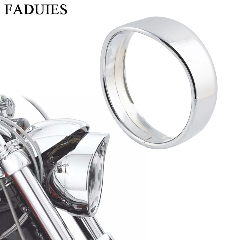 Faduies 5.75 " 5 3/4 in.  vizier stijl koplamp trim ring 69735-05 voor harley sportster 883 xl883 xl1200l dyna softail ijzer 883 xl